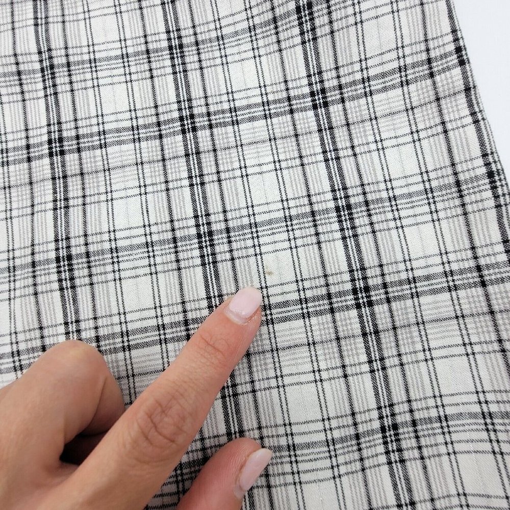 South Pole Junior Girls 16 Bermuda Shorts Black Woven Plaid White Silver Golf - Picture 3 of 13